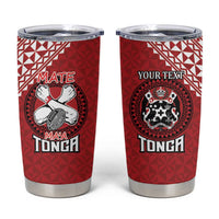 Tonga Rugby XIII Custom Tumbler Cup Mate Ma'a Tonga with Ngatu Pattern - Wonder Print Shop