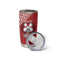 Tonga Rugby XIII Custom Tumbler Cup Mate Ma'a Tonga with Ngatu Pattern - Wonder Print Shop