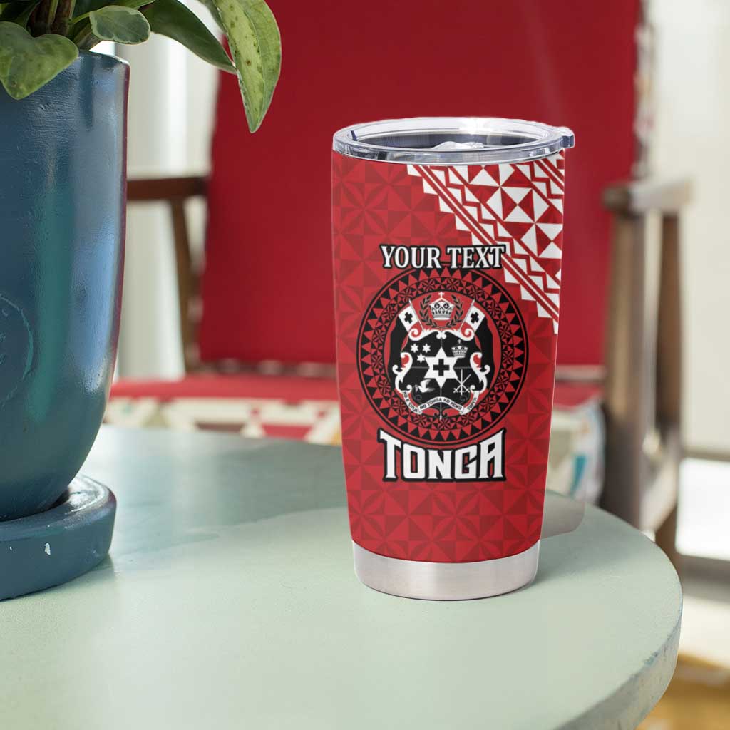 Tonga Rugby XIII Custom Tumbler Cup Mate Ma'a Tonga with Ngatu Pattern - Wonder Print Shop