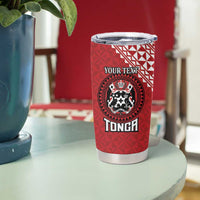 Tonga Rugby XIII Custom Tumbler Cup Mate Ma'a Tonga with Ngatu Pattern - Wonder Print Shop