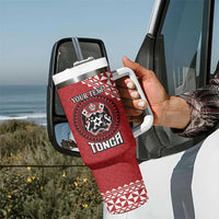 Tonga Rugby XIII Custom Tumbler With Handle Mate Ma'a Tonga with Ngatu Pattern - Wonder Print Shop