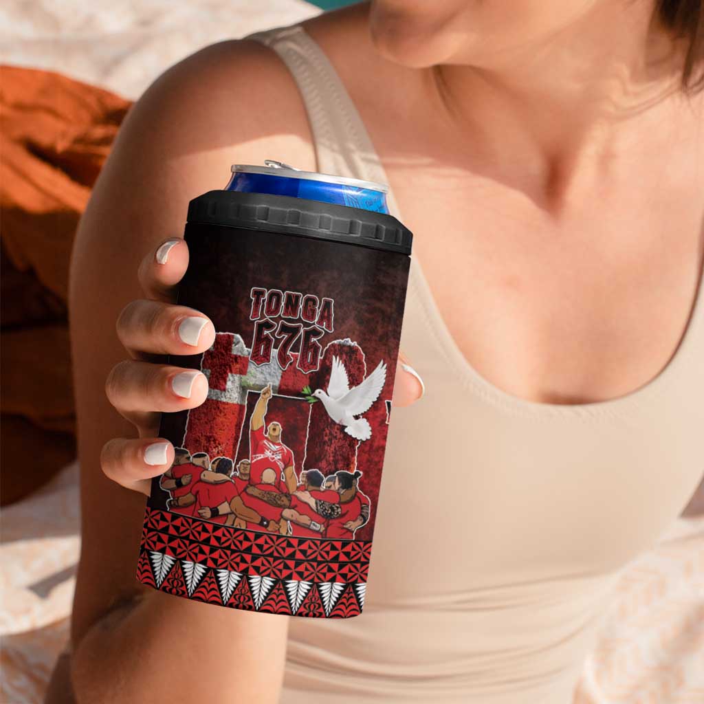 Custom Tonga 676 Haamonga a Maui 4 in 1 Can Cooler Tumbler Tongan Sipi Tau Unique Dance LT9 - Wonder Print Shop