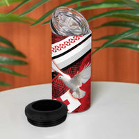 Custom Tonga XIII Rugby Tribal Tattoo 4 in 1 Can Cooler Tumbler Mate Ma'a Tonga Kupesi Ngatu Grunge Style LT9 - Wonder Print Shop