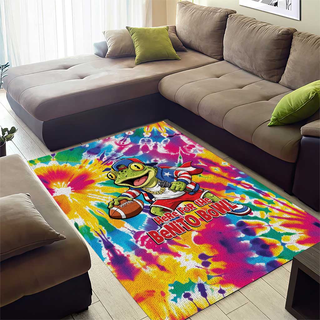 Funny Benito Coqui Frog Area Rug Puerto Rican Coquí Football