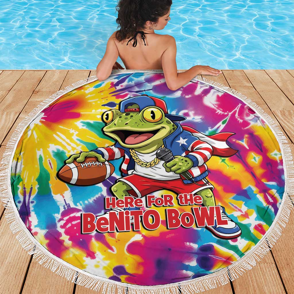 Funny Benito Coqui Frog Beach Blanket Puerto Rican Coquí Football