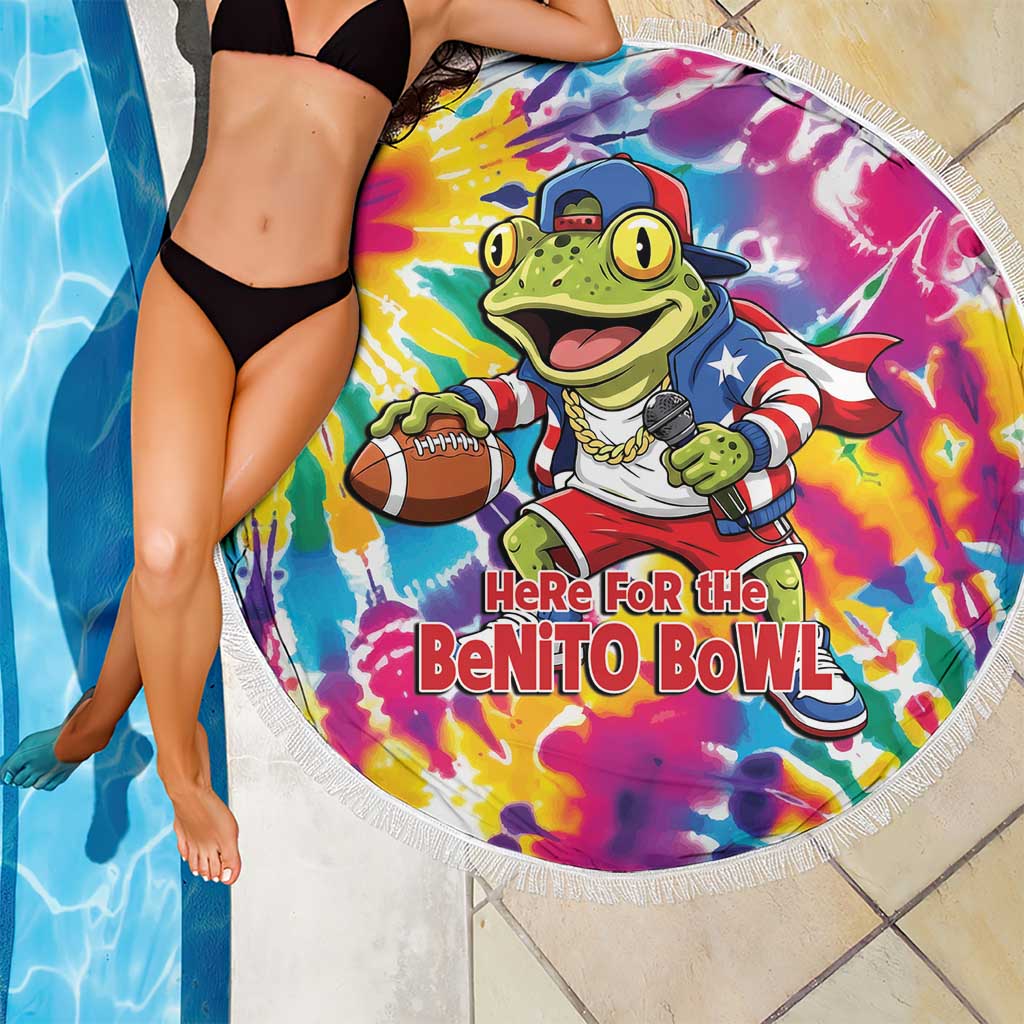 Funny Benito Coqui Frog Beach Blanket Puerto Rican Coquí Football