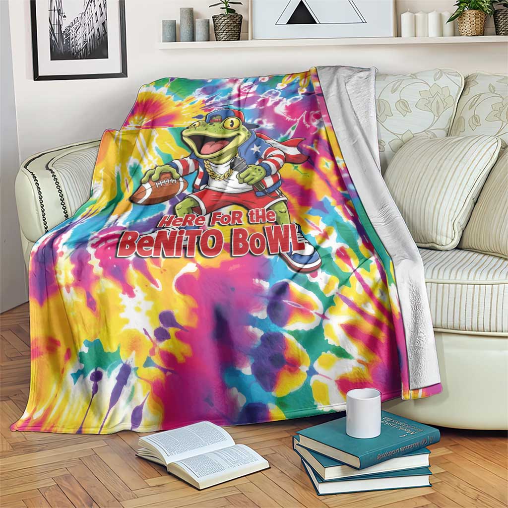 Funny Benito Coqui Frog Blanket Puerto Rican Coquí Football