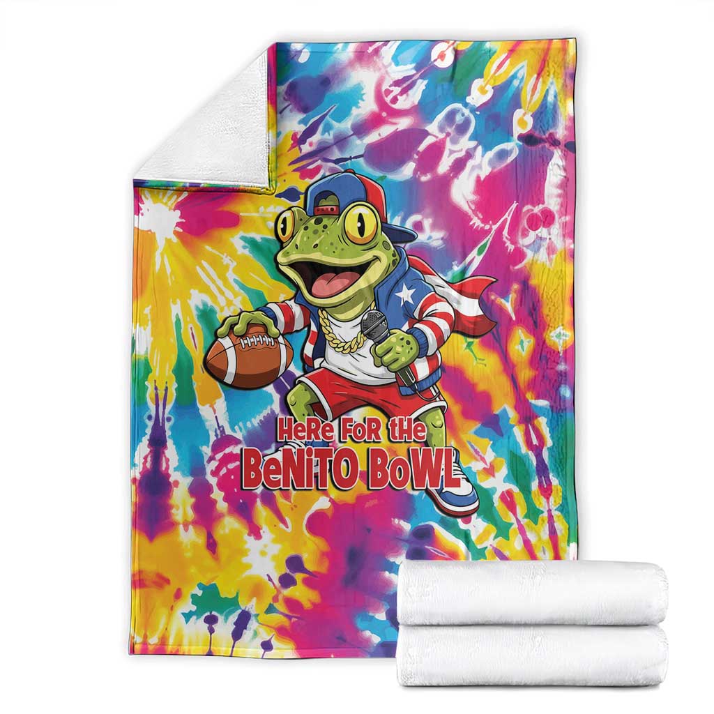 Funny Benito Coqui Frog Blanket Puerto Rican Coquí Football
