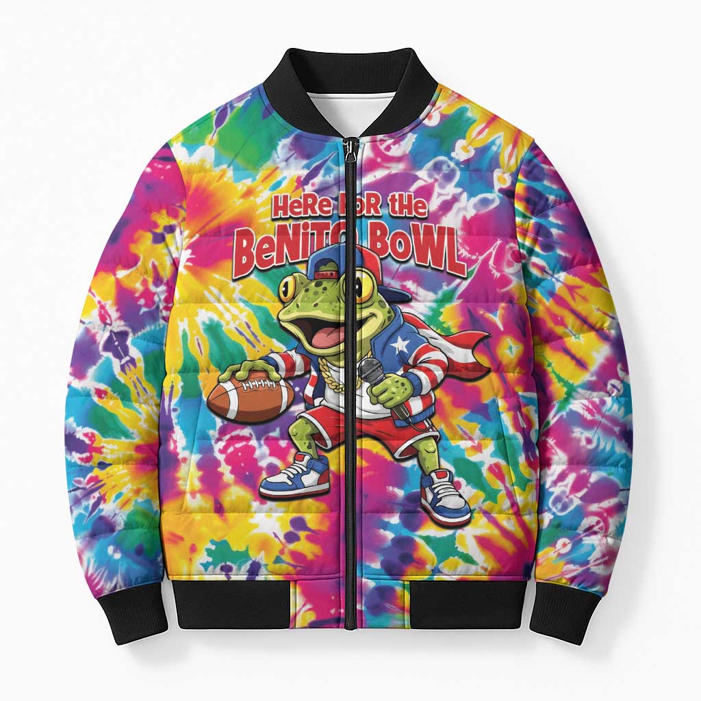 Funny Benito Coqui Frog Bomber Puffer Jacket Puerto Rican Coquí Football