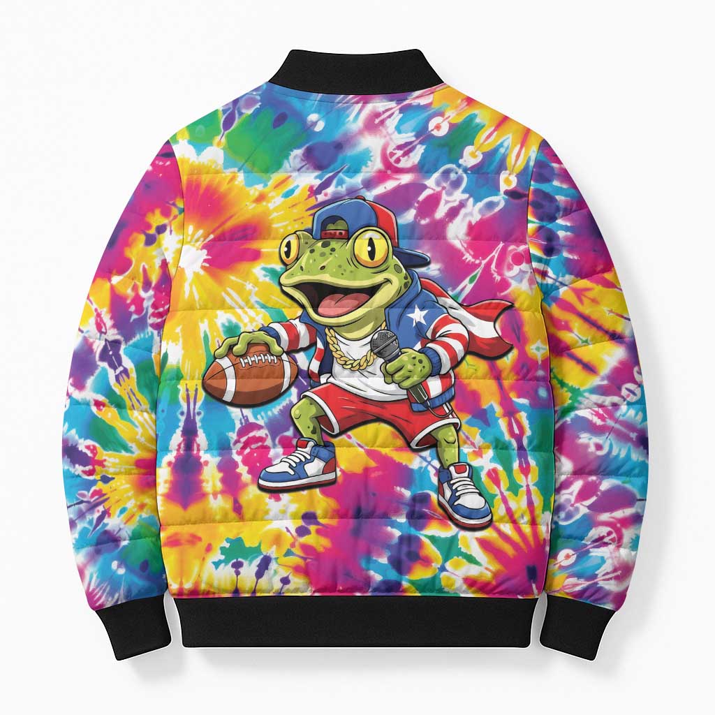 Funny Benito Coqui Frog Bomber Puffer Jacket Puerto Rican Coquí Football