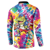Funny Benito Coqui Frog Button Sweatshirt Puerto Rican Coquí Football