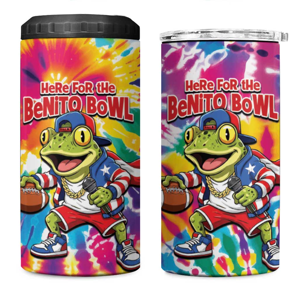 Funny Benito Coqui Frog 4 in 1 Can Cooler Tumbler Puerto Rican Coquí Football