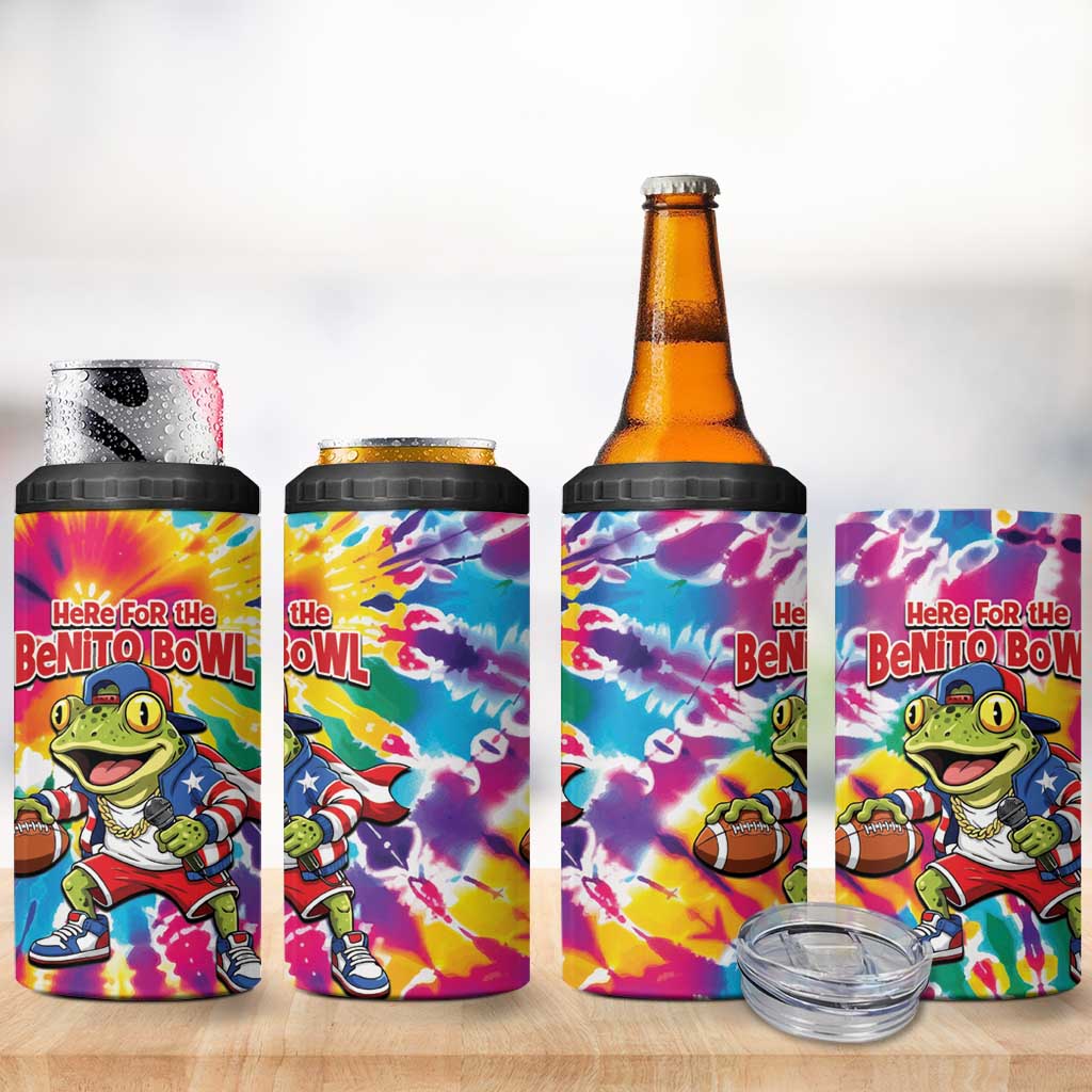 Funny Benito Coqui Frog 4 in 1 Can Cooler Tumbler Puerto Rican Coquí Football