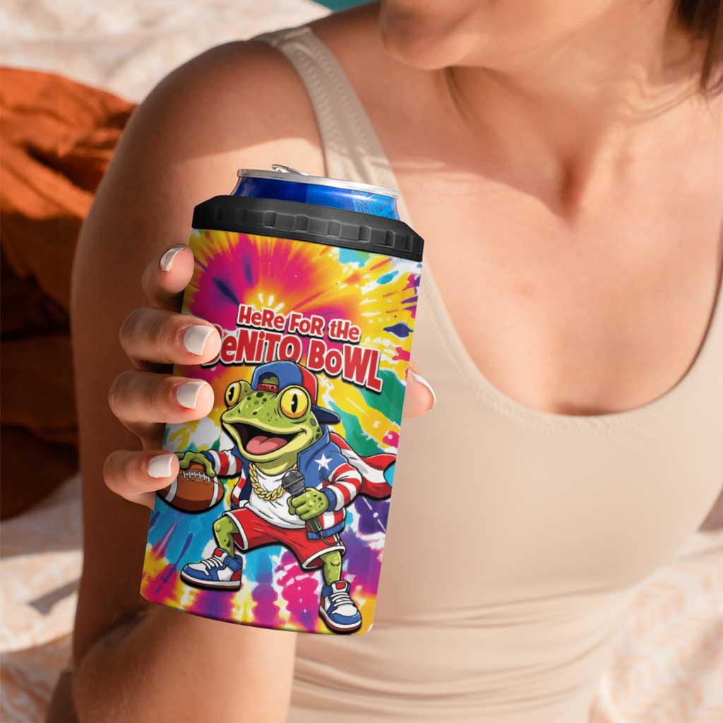 Funny Benito Coqui Frog 4 in 1 Can Cooler Tumbler Puerto Rican Coquí Football