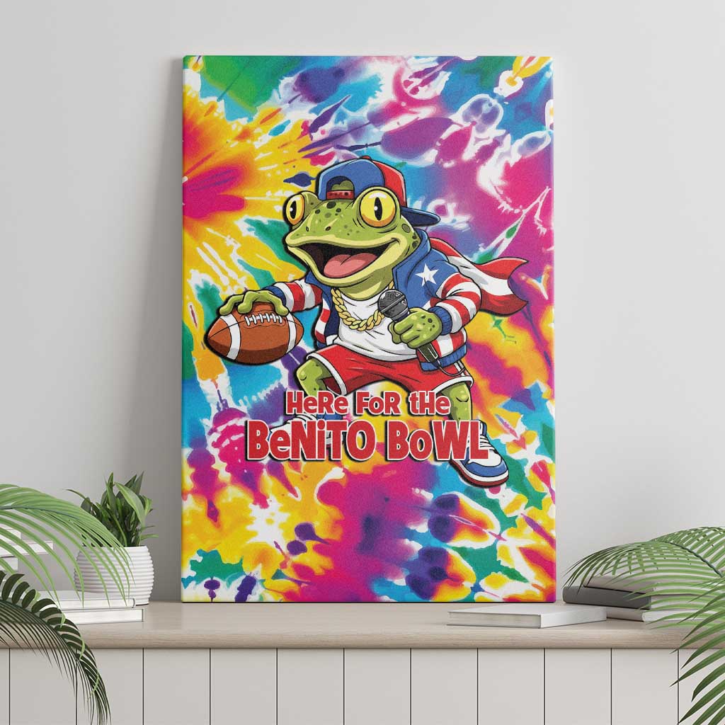 Funny Benito Coqui Frog Canvas Wall Art Puerto Rican Coquí Football