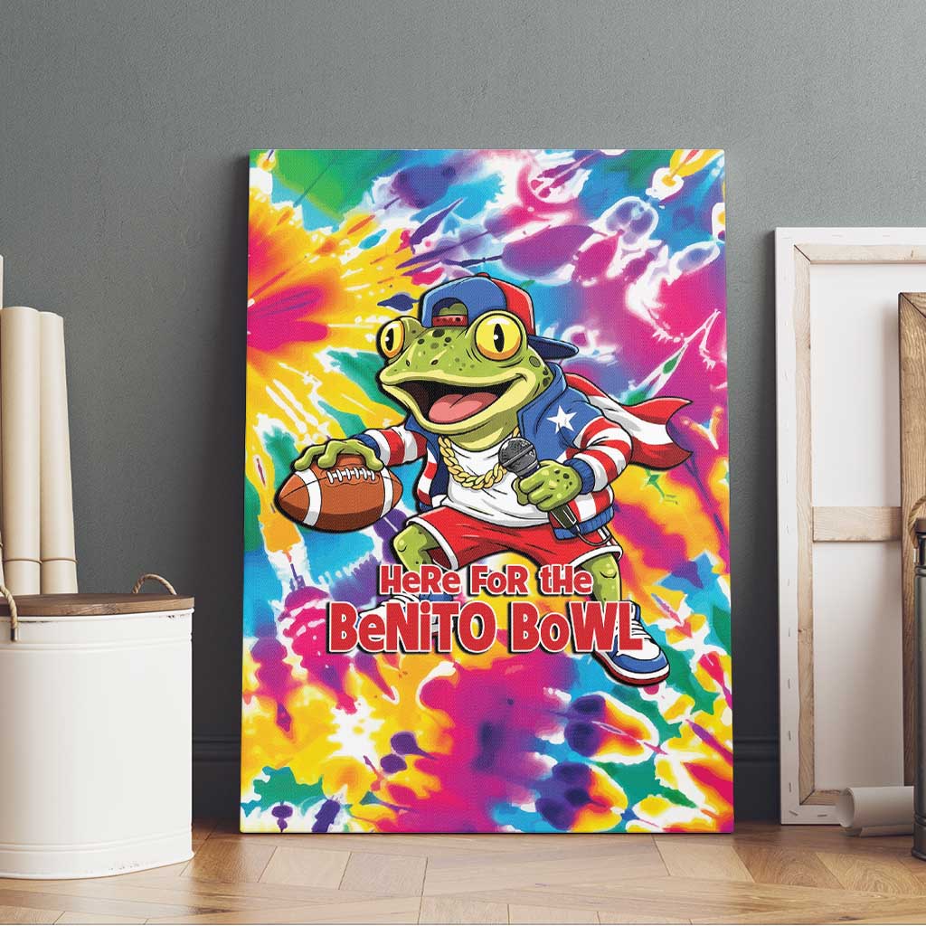 Funny Benito Coqui Frog Canvas Wall Art Puerto Rican Coquí Football