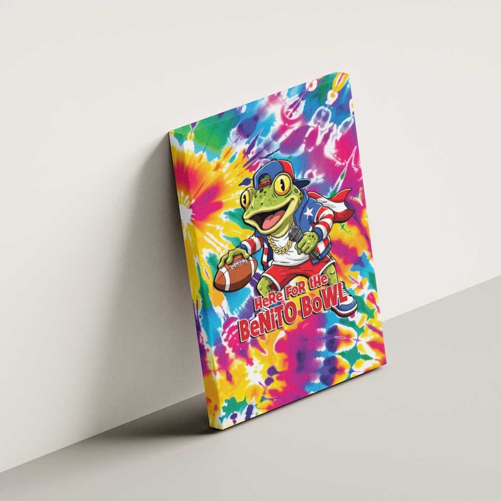 Funny Benito Coqui Frog Canvas Wall Art Puerto Rican Coquí Football