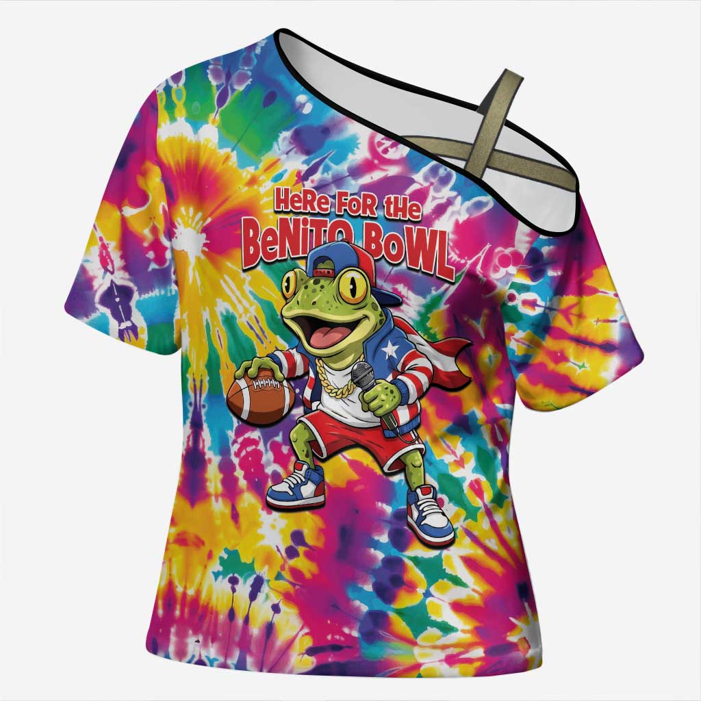 Funny Benito Coqui Frog Cross Shoulder Shirt Puerto Rican Coquí Football