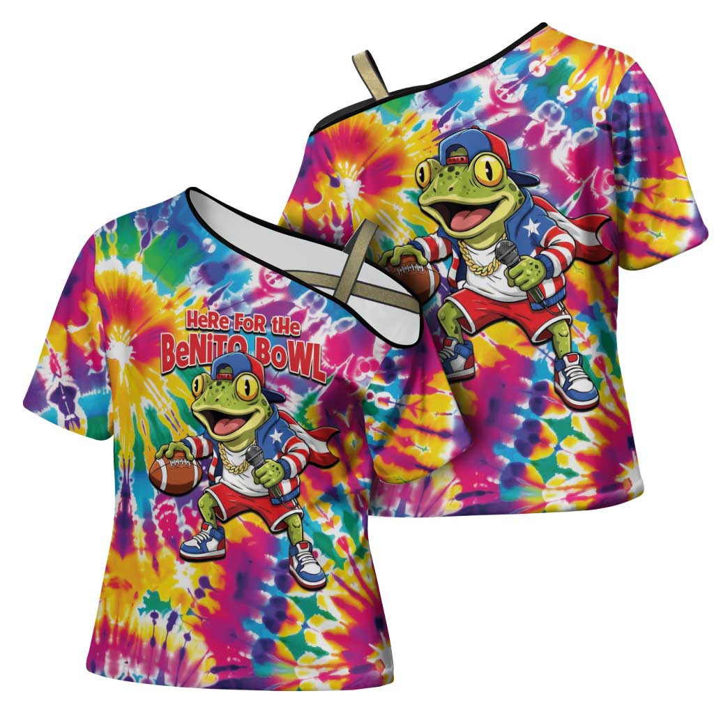 Funny Benito Coqui Frog Cross Shoulder Shirt Puerto Rican Coquí Football