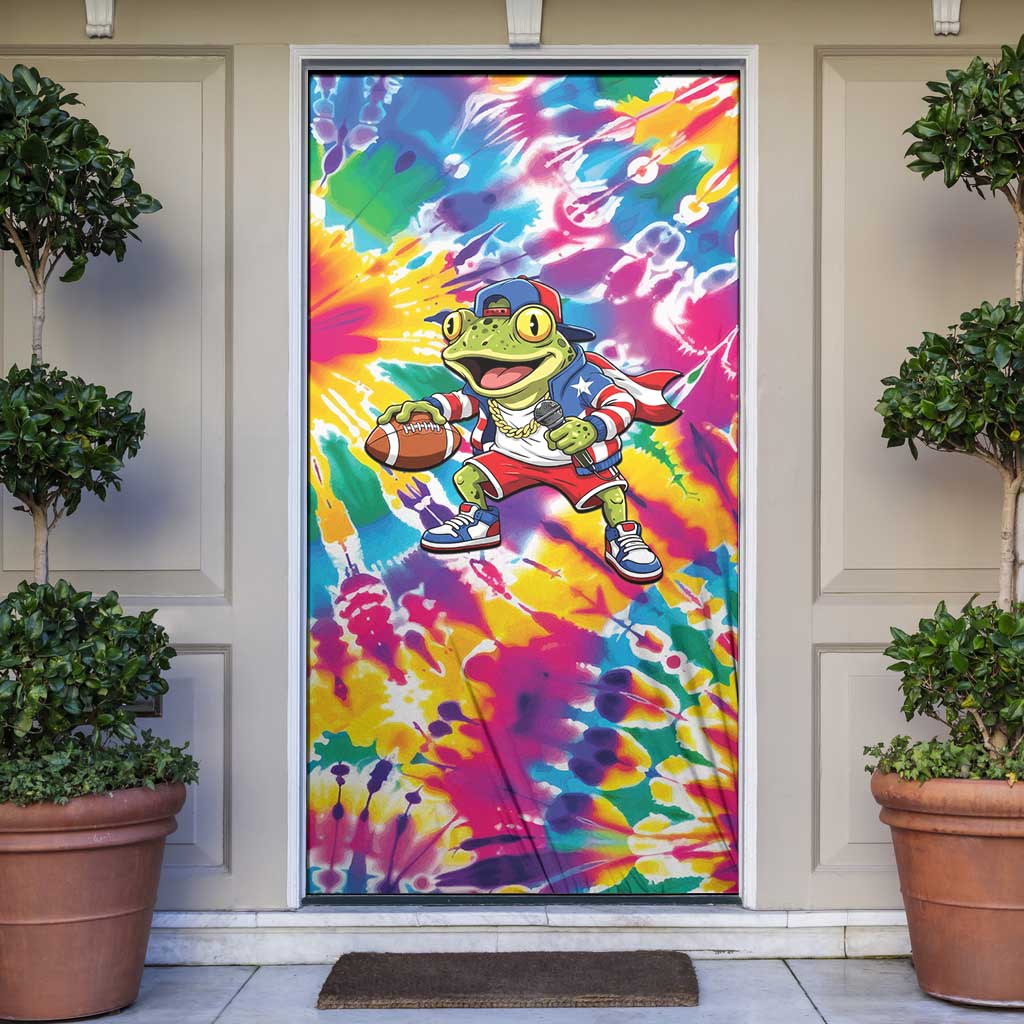Funny Benito Coqui Frog Door Cover Puerto Rican Coquí Football