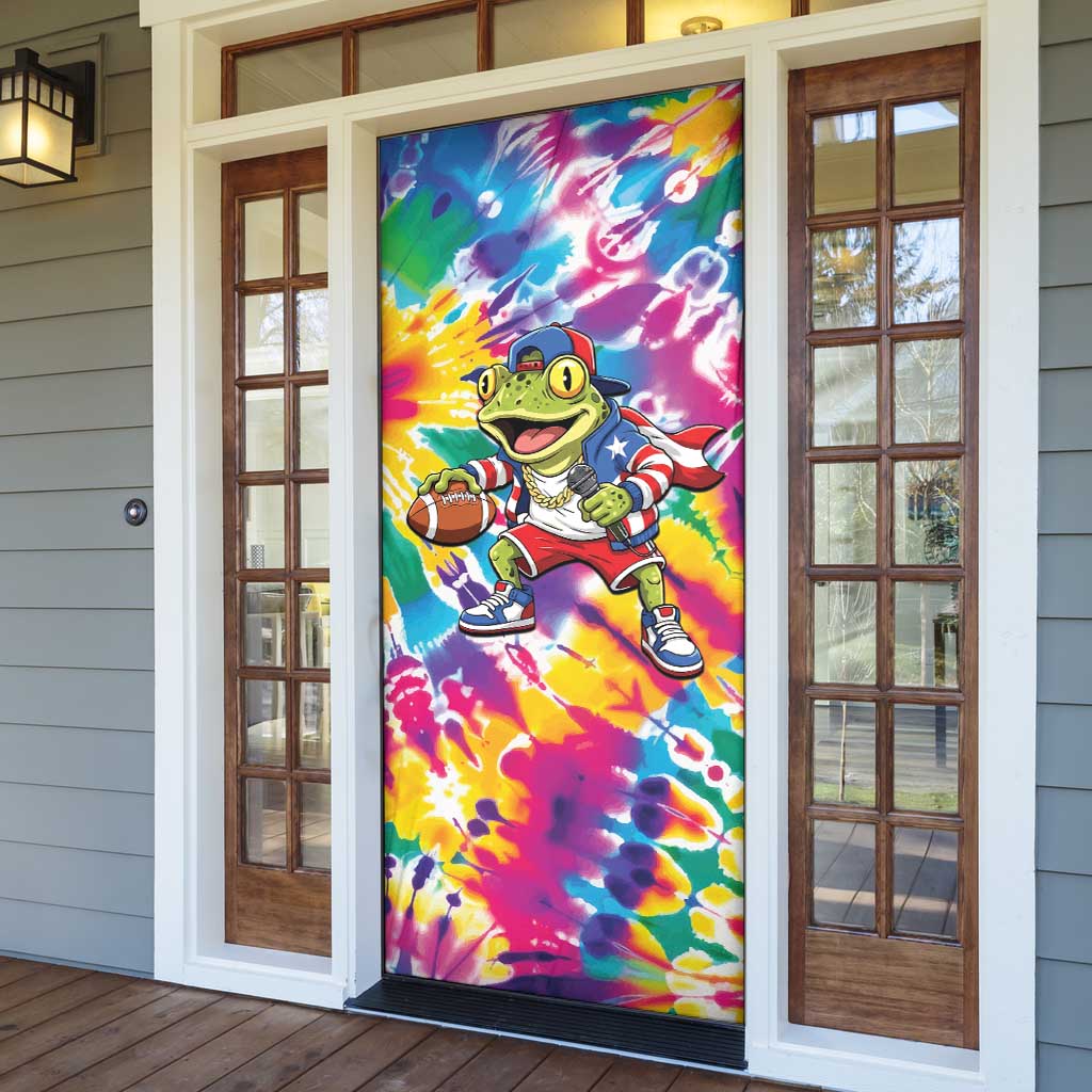 Funny Benito Coqui Frog Door Cover Puerto Rican Coquí Football