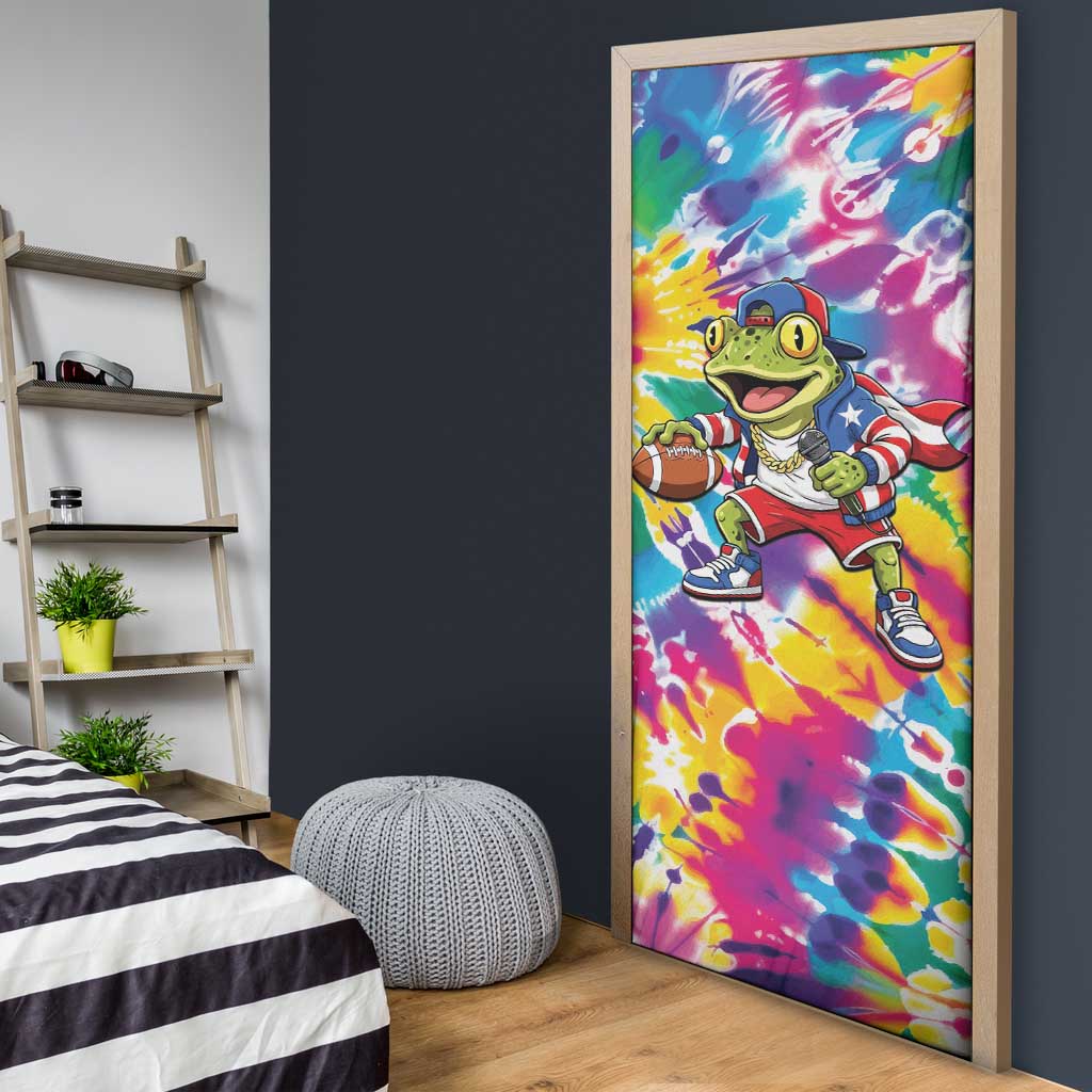 Funny Benito Coqui Frog Door Cover Puerto Rican Coquí Football