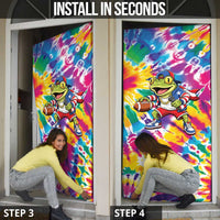Funny Benito Coqui Frog Door Cover Puerto Rican Coquí Football