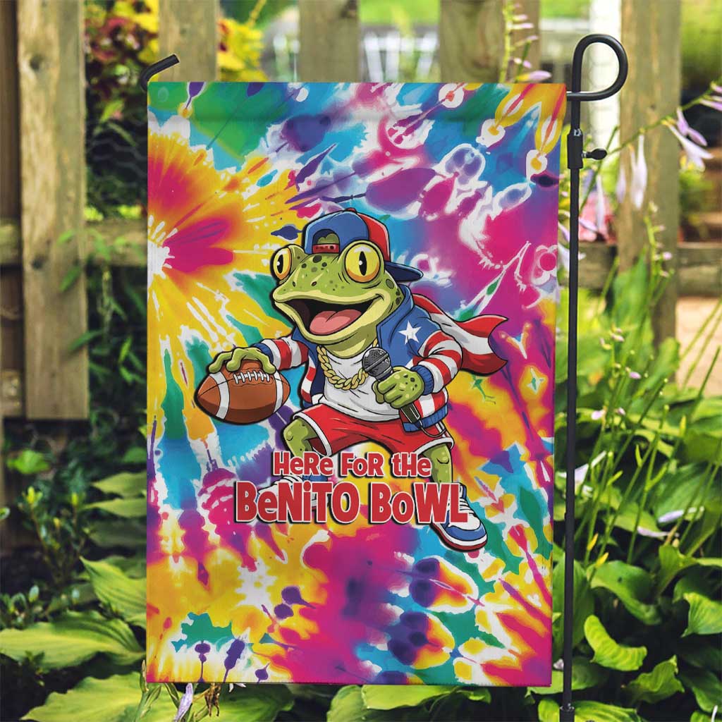 Funny Benito Coqui Frog Garden Flag Puerto Rican Coquí Football