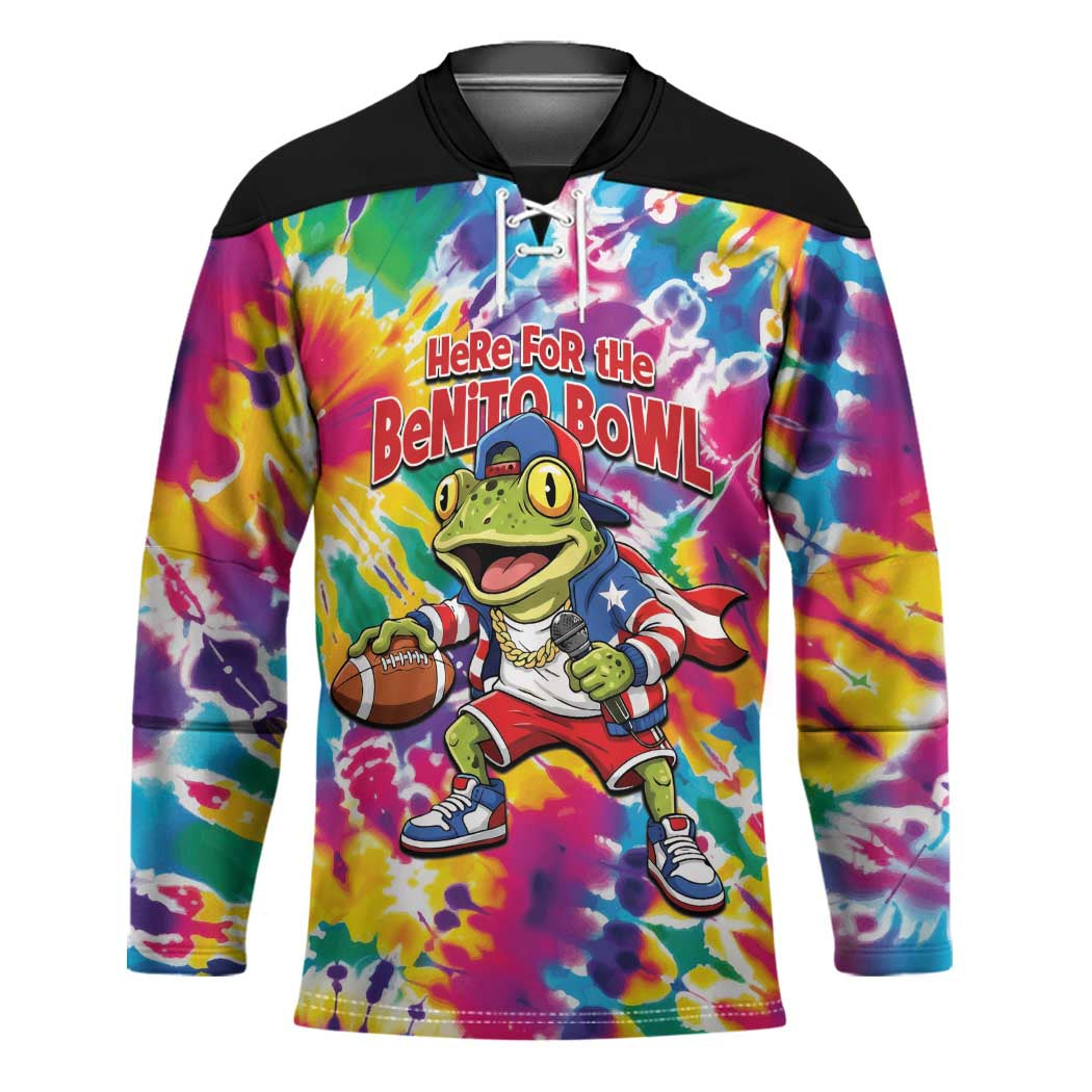 Funny Benito Coqui Frog Hockey Jersey Puerto Rican Coquí Football