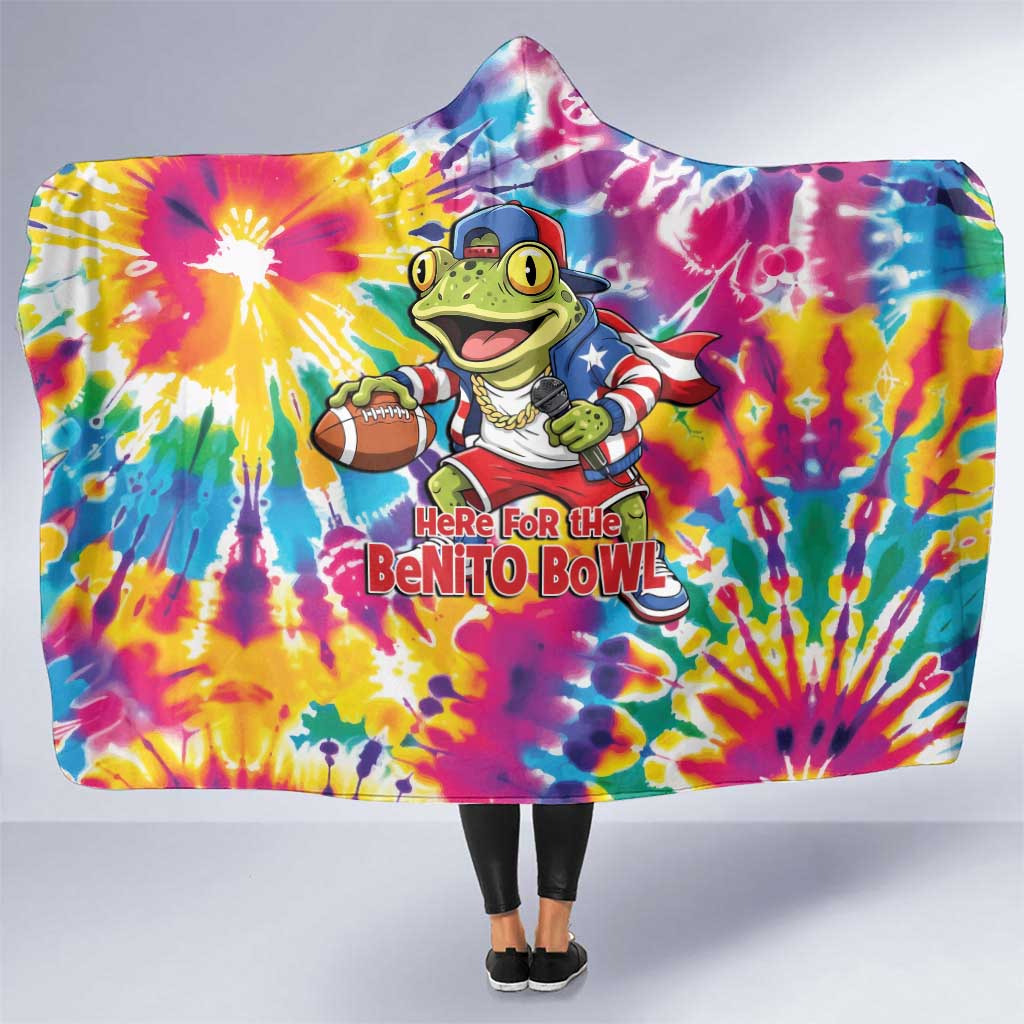 Funny Benito Coqui Frog Hooded Blanket Puerto Rican Coquí Football