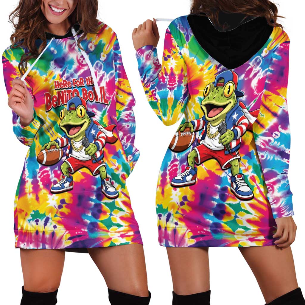 Funny Benito Coqui Frog Hoodie Dress Puerto Rican Coquí Football