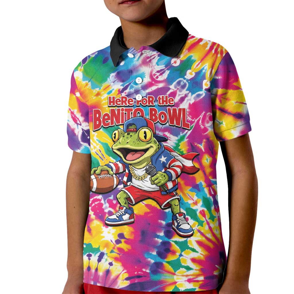 Funny Benito Coqui Frog Kid Polo Shirt Puerto Rican Coquí Football