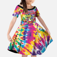 Funny Benito Coqui Frog Kid Short Sleeve Dress Puerto Rican Coquí Football