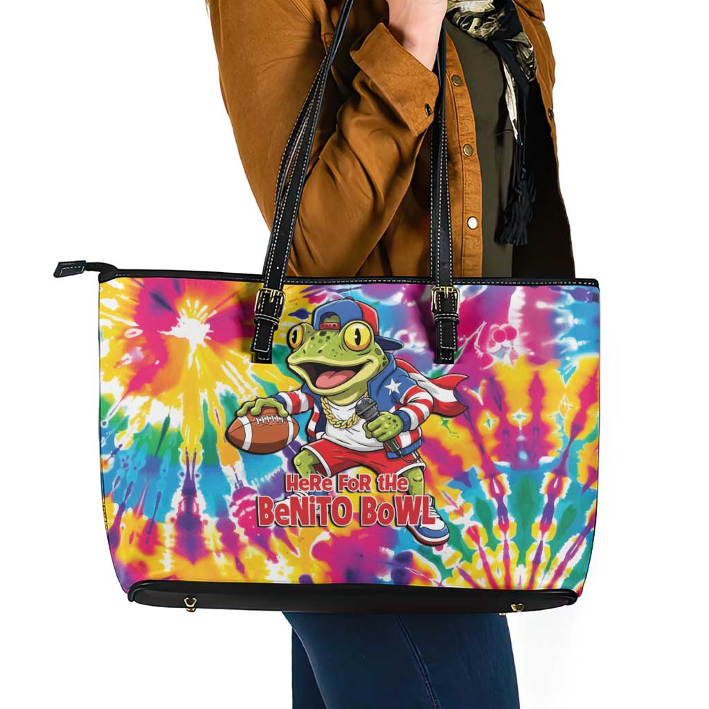 Funny Benito Coqui Frog Leather Tote Bag Puerto Rican Coquí Football