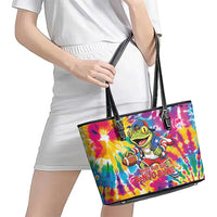 Funny Benito Coqui Frog Leather Tote Bag Puerto Rican Coquí Football