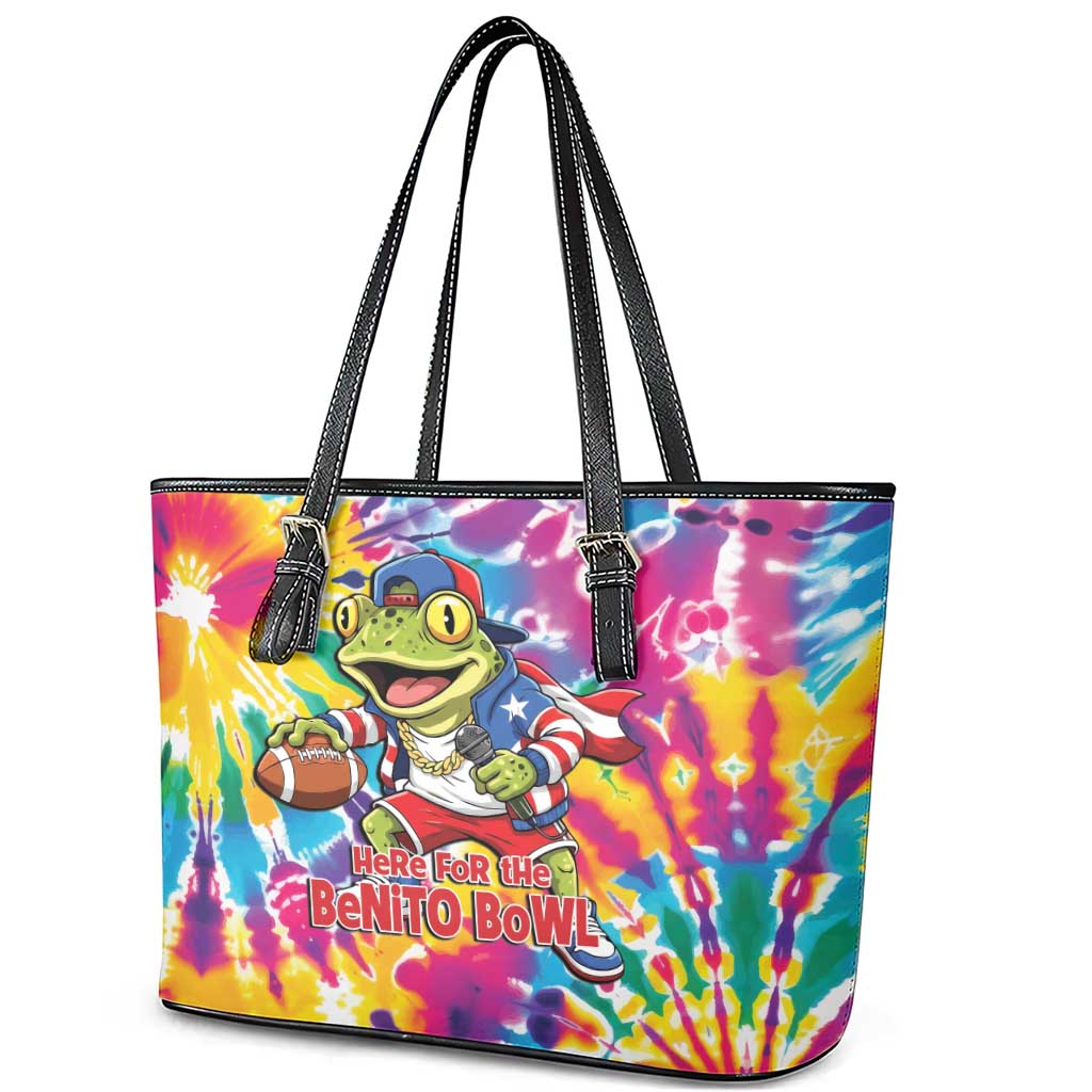 Funny Benito Coqui Frog Leather Tote Bag Puerto Rican Coquí Football