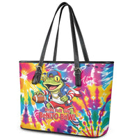 Funny Benito Coqui Frog Leather Tote Bag Puerto Rican Coquí Football
