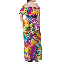 Funny Benito Coqui Frog Off Shoulder Maxi Dress Puerto Rican Coquí Football
