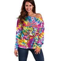 Funny Benito Coqui Frog Off Shoulder Sweater Puerto Rican Coquí Football