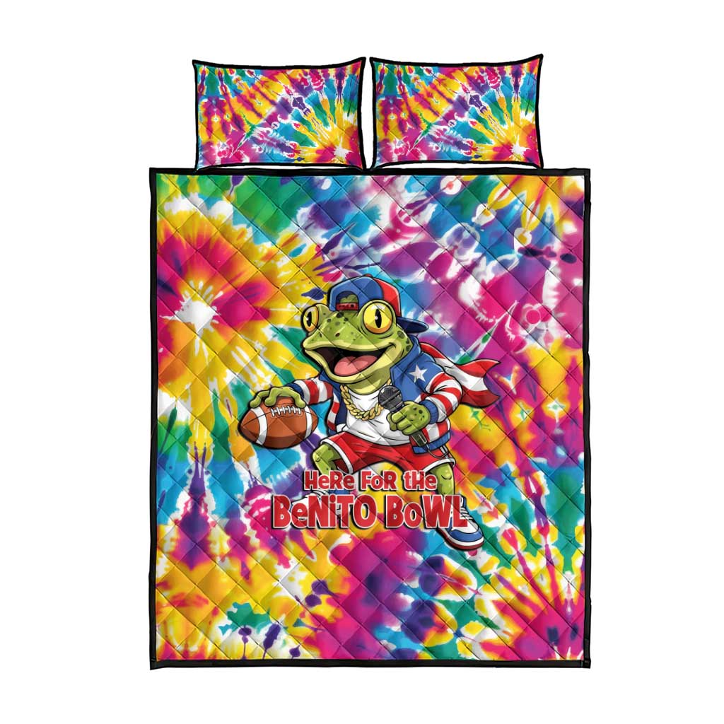 Funny Benito Coqui Frog Quilt Bed Set Puerto Rican Coquí Football