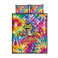Funny Benito Coqui Frog Quilt Bed Set Puerto Rican Coquí Football