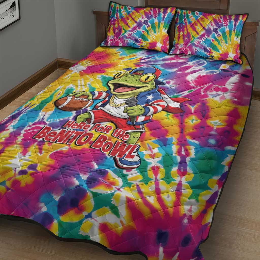 Funny Benito Coqui Frog Quilt Bed Set Puerto Rican Coquí Football