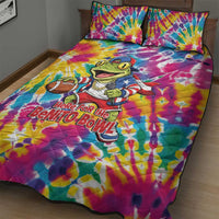 Funny Benito Coqui Frog Quilt Bed Set Puerto Rican Coquí Football