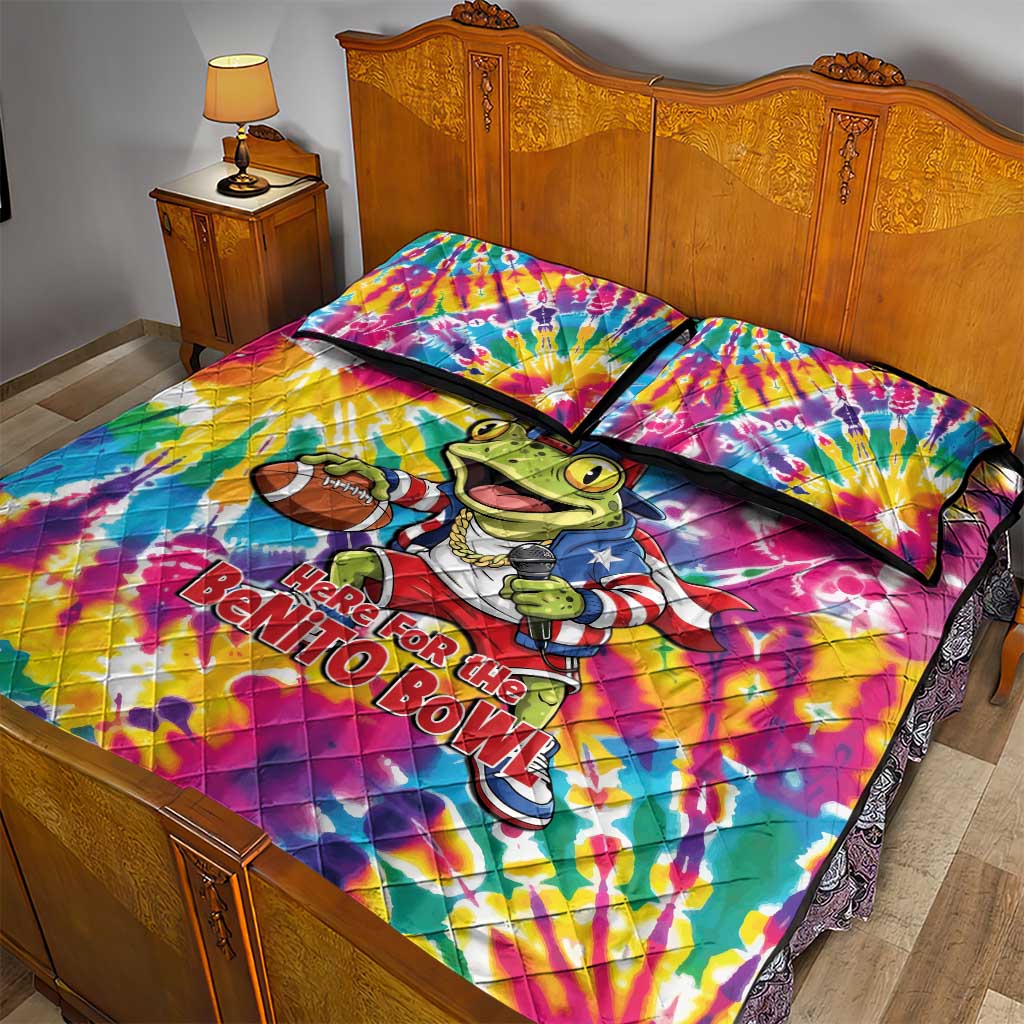 Funny Benito Coqui Frog Quilt Bed Set Puerto Rican Coquí Football