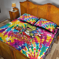 Funny Benito Coqui Frog Quilt Bed Set Puerto Rican Coquí Football