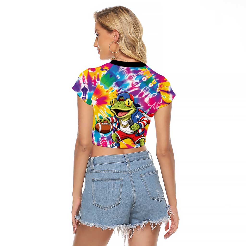 Funny Benito Coqui Frog Raglan Cropped T Shirt Puerto Rican Coquí Football