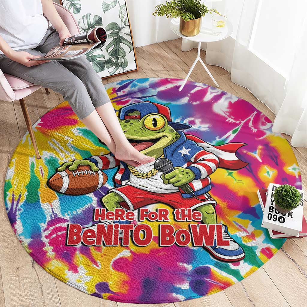 Funny Benito Coqui Frog Round Carpet Puerto Rican Coquí Football