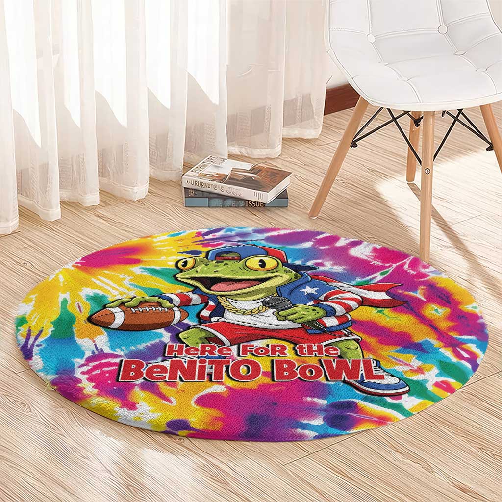 Funny Benito Coqui Frog Round Carpet Puerto Rican Coquí Football