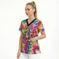 Funny Benito Coqui Frog Scrub Top Puerto Rican Coquí Football
