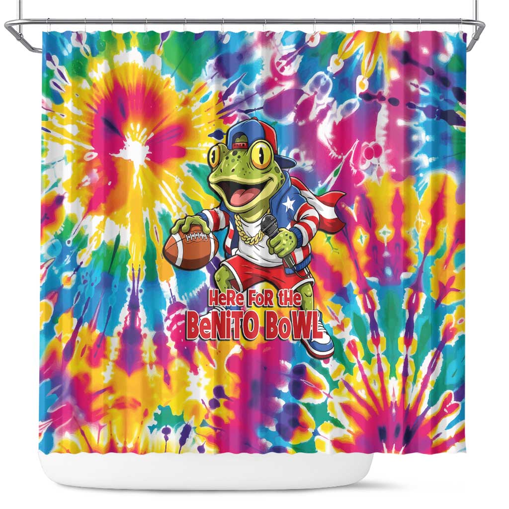 Funny Benito Coqui Frog Shower Curtain Puerto Rican Coquí Football
